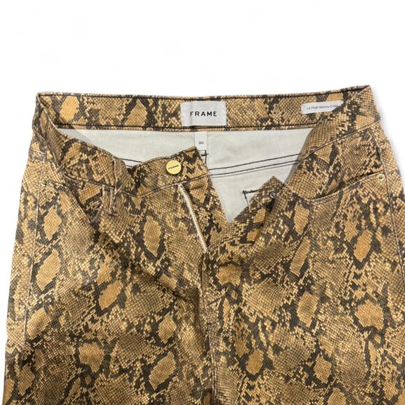 Frame Women's Straight Python Print Coated Pant - Picture 5 of 5